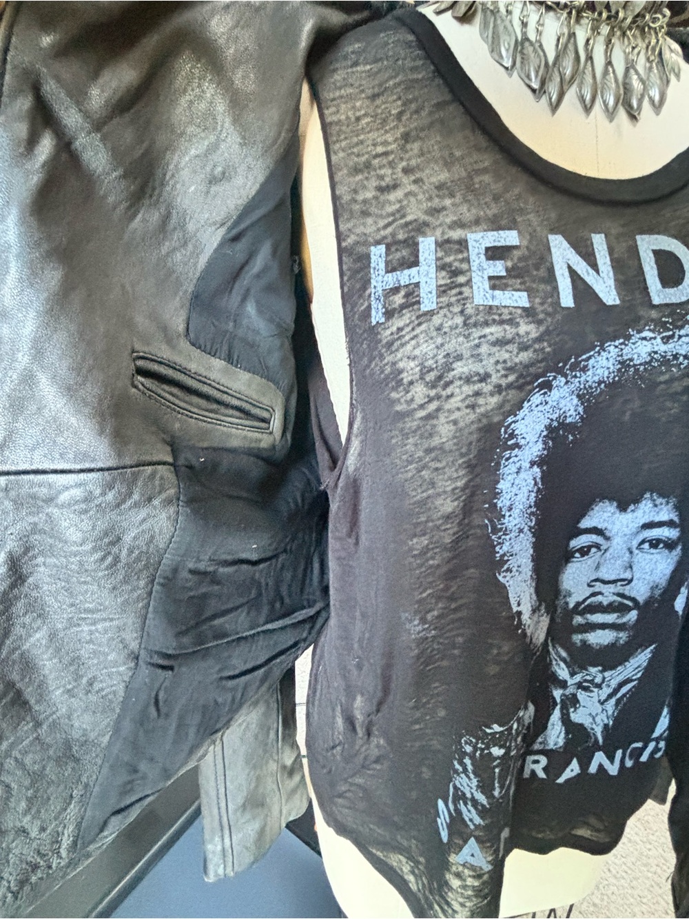 IRO Adria Distressed Lambskin Leather Jacket Sz S 🎸🔥 - Picture 4 of 7